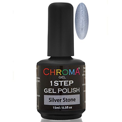 Chroma Gel 1 paso de esmalte de uñas en gel, color plateado