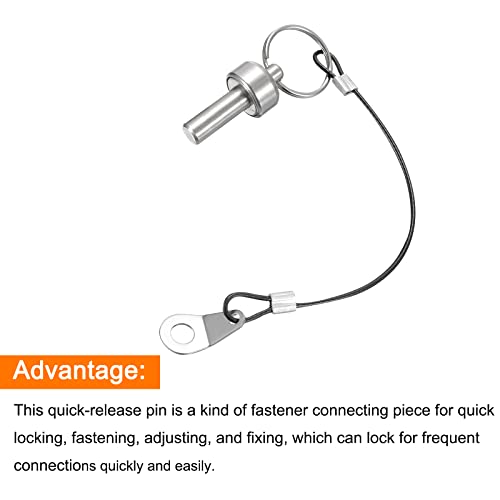 QUARKZMAN Kugel Verriegelungsstifte 304 Edelstahl Magnet Magnetik Typ Schnell Freigabe Pin mit Druckring und 14cm Seil (8mm-21mm)