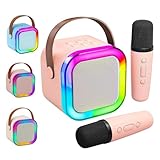 Karaokê infantil portátil premium com 2 microfones sem fio caixa de s