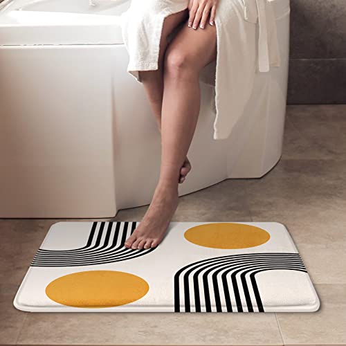 Boho Mid Century Bath Mat,Abstract Geometric Bathroom Rugs No Silp, Minimalistic Arch Beige Washable Cover Floor Rug Carpets Floor Mat 16X24 Inches For Kitchen Bedroom #TOP1