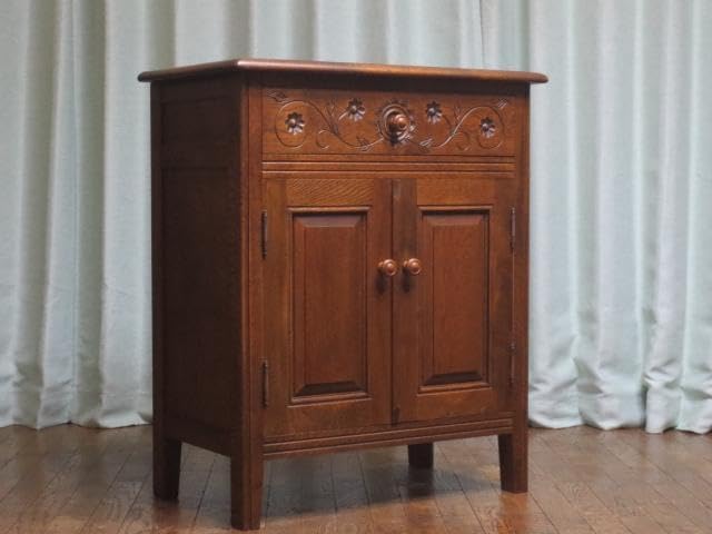 美品 葉山ガーデン 勇峰工芸 北海道 旭川家具 道産ナラ【雅】花柄 キャビネット 葉山ガーデン 勇峰工芸 北海道 旭川家具 道産ナラ雅花柄 キャビネット