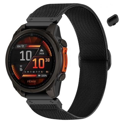 Correa de nylon elástico 22mm compatible Garmin miniatura 1