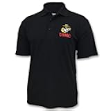 Men's US Marine Corps Performance Polo - Official Licensed US Marine Corps Shirts for Men (Black)