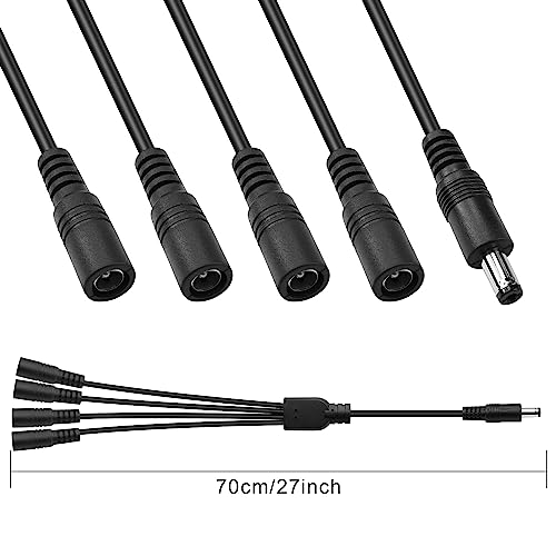 GINTOOYUN DC Power Y Splitter Cable。1 Male to 4 Female DC5.5mm X 2.1mm Splitter Cable Adapter for CCTV Surveillance Cameras, Routers,DVR,and LED(1 to 4 Way) by GINTOOYUN - Used condition - Image 7