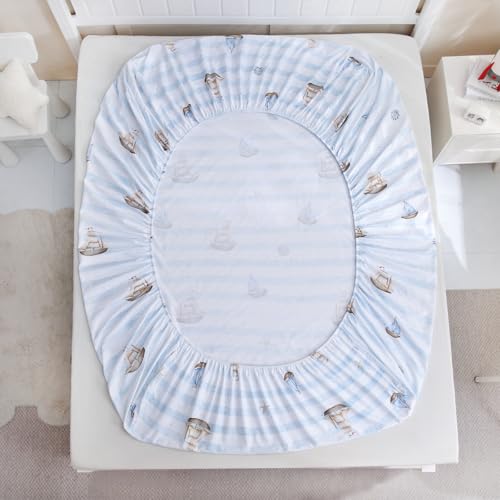 Ocharo Sailboat Bed Sheet Set Full Size for Kids,Blue Nautical Theme by Ocharo - Used condition - Image 7