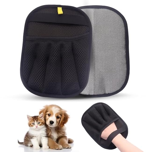 Pet Hair Removal Glove ¨C Newly Upgraded Electrostatic Five-Finger Cat & Dog Hair Remover Tool for Clothes, Furniture, Carpet, Curtains & Car ¨C Reusable Grooming Mitt for Pets-0qFUeQ0x