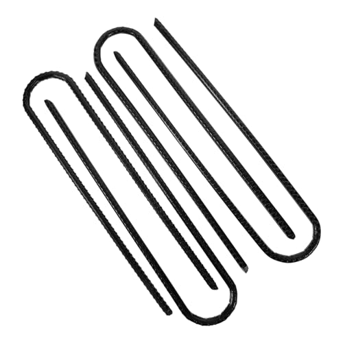 Yardwe 4pcs Heavy Duty U Shaped Steel Stakes for Tarpaulin Durable Ground Anchors for Tents Garden Fences and Landscape Projects Weather Resistant Outdoor Use