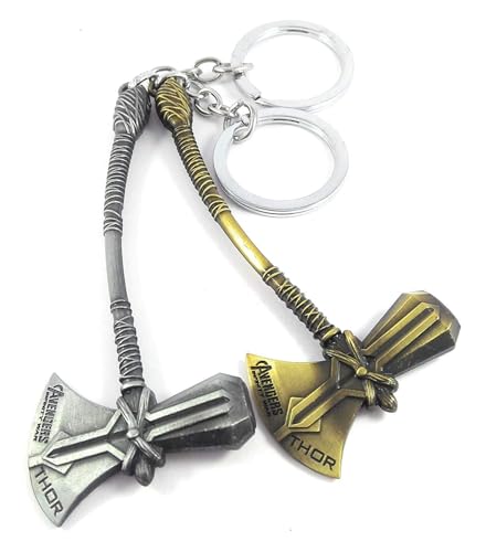 Image of Thor Hammer /Stormbreaker /Axe Design Keys chain AND Doctor Strange Eye /Rotating Eye Designs KeyChain, Combo Key Chains, Multicolor, Cars Bikes Keyrings