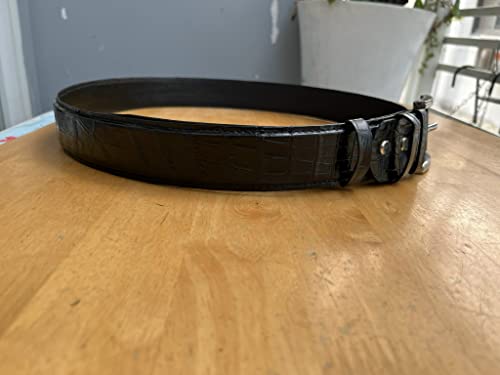 Genuine black Alligator belly skin Belt For Men, Real Crocodile Belts Men prong buckle3