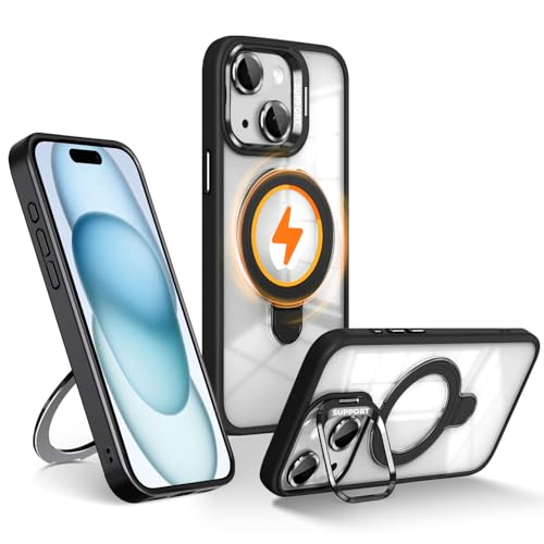 Wekrsu�p��iPhone 15 �P�[�X �t�A���~���������Y�ی�t�B�����y3�{�ČR�K�i�EMagSafe�Ή��z�X�^���h�@�\ �J�����{�^���t�� �B���X�^���h ���C�����X�[�d �ϏՌ� ���h�~ �y�� �}�O�l�b�g�X�}�z�P�[�X ���ϋv�� Qi2.2�Ή� �ő�25W��