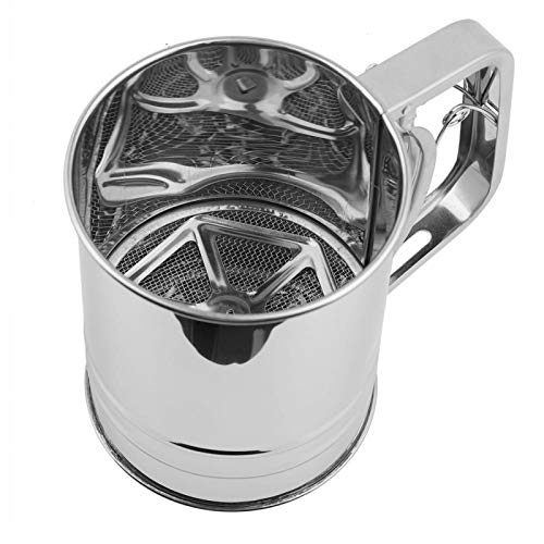 Stainless Steel Flour Sifter for Baking, 3 Cup Baking Sieve Cup Flour Strainer Baking Sifters Fine Mesh for Powdered Sugar Flour