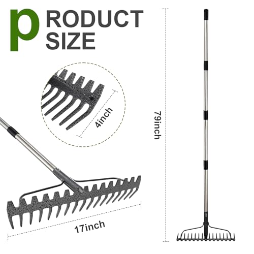 Rastrillo Bow Rake 79 pulgadas con mango de acero inoxidable miniatura 3