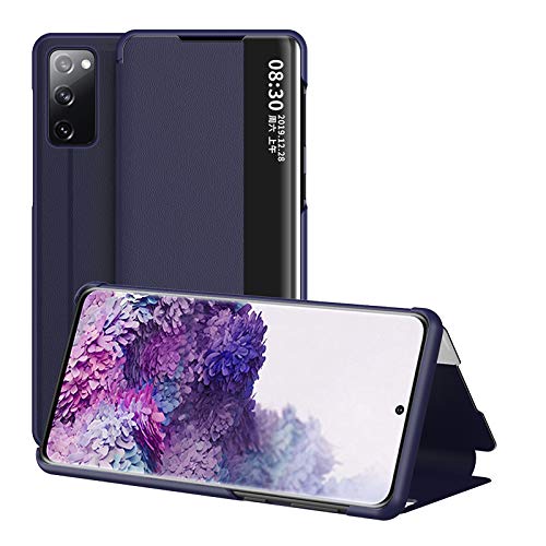 SevenPanda für Samsung S20 Fan Edition 2020 Hülle Leder, Flip Abdeckung Fenster Ansicht Automatische Schlaf Wakeup Smart Flip Ständer Hülle für Galaxy S20 FE (Blau, Samsung Galaxy S20 FE 5G) Cover