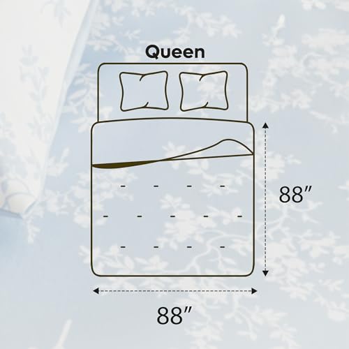 Image of Utopia Bedding 3 Pc Queen Comforter Set, Printed Comforter, Sky Petal | Comforter Set Includes Comforter (88x88) Inches, 2 Shams (20x26) Inches. Soft Microfiber Down Alternative, Machine Washable.