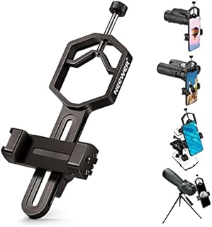 Neewer Metal Cellphone Telescope Adapter Mount for Spotting Scope Telescope Binocular Monocular, Fit Eyepiece Diameter 1.02”-2.05”, 2.09”-3.54” Adjustable Phone Holder Compatible with iPhone & Android