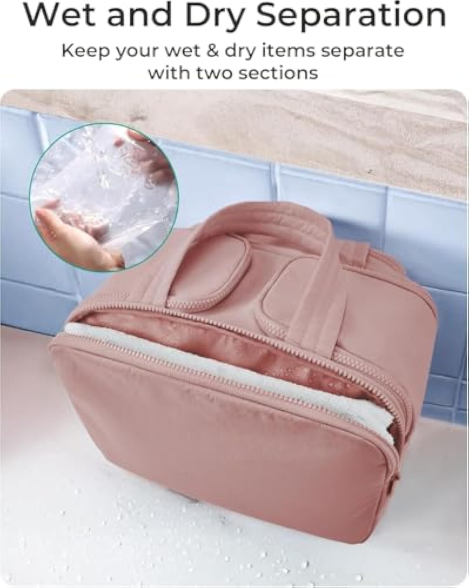 Travel Toiletry Bag, Lightweight Large Wide-Open Organizer