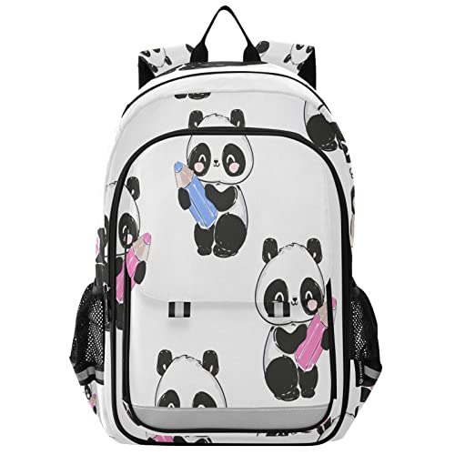 Sac à dos panda pour fille grand format idéal pour l'école primaire