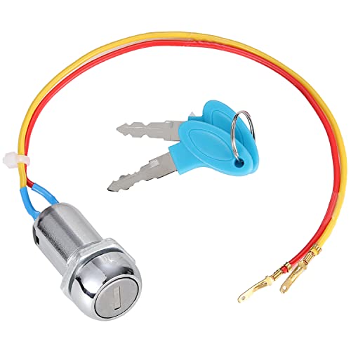 Greluma interruptor de encendido de 2 cables, interruptor de arranque de llave con 2 llaves de encendido y apagado para scooter eléctrico ATV Moped Go Kart