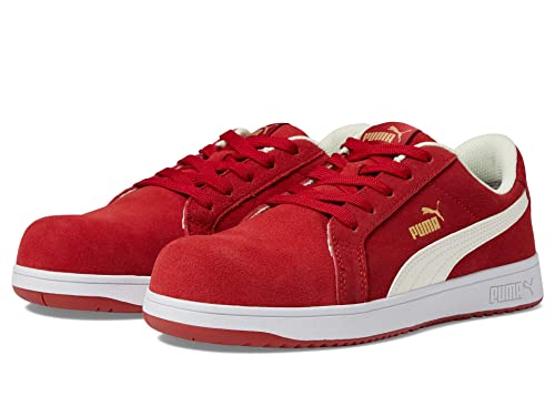 Image of Puma Women's Iconic Suede Composite Toe Industrial Shoe, Red Eh, 9.5