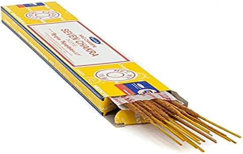 Satya Incense Sticks, Black, Seven Chakra (Pack of 12)