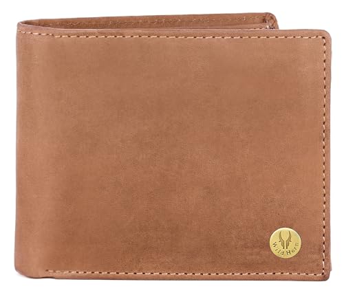 Image of WildHorn RFID Protected Leather Wallet for Men, Tan Hunter