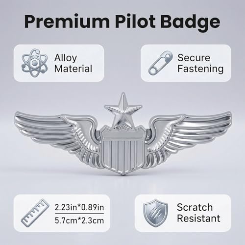 Image of 4Pcs Wings Pin Wing Pilot Air Force Senior Pilot Wing Badge