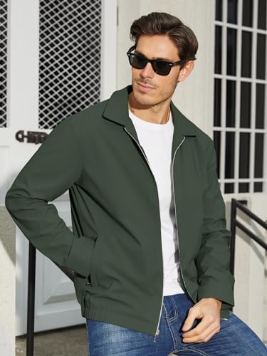 Image of TACVASEN Mens Lightweight Windbreaker Full Zip Up Laydown Collar Jackets Light Casual Coat with Zip Pockets