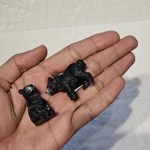 Image of Miniature Bear Family with Tree Figurine for Garden Decor | PVC Mini Animals for Fairy Garden, Terrarium & Dollhouse Decoration | Cute Mini Showpiece for Home & Gifting