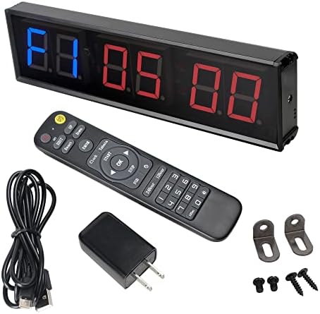 Gym Timer for Home with Remote,KTZON 1.8" Metal Gym Clock LED Workout Clock Timer,Crossfit Timer Clock for Gym Exercise Timer,Interval Timer Clock Stopwatch with Buzzer,Tabata Timer Countdown Timer.