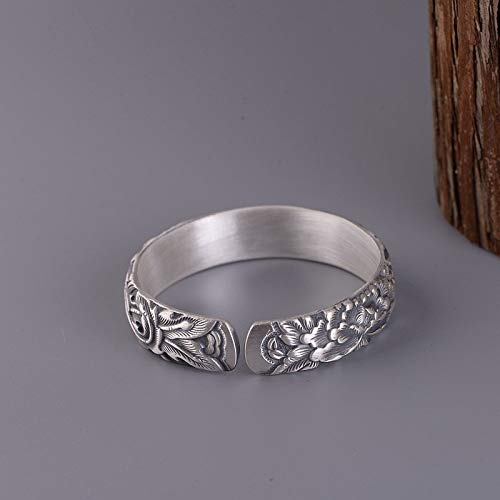 Bracelet phénix S925 ouvert en argent, le cadeau classique idéal - 2