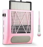 Nail Dust Collector Nail Tech, 80W Powerful Suction Nail Extractor Vacuum with Reusable Filter & ...