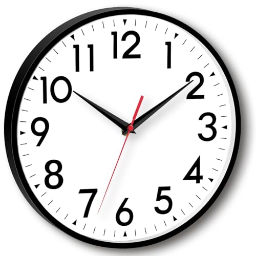 Image of DAXSMY 16 Inch Wall Clock, Large Wall Clocks Battery Operated, Big Silent Non-Ticking Analog Clock Decorative for Living Room, Office, Kitchen, Outdoor,Classroom, Bedroom, Bathroom, School(Black)