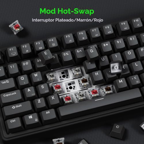Teclado mecánico R75 con junta cableado interruptor marrón negro ideal para programadores y gamers 6