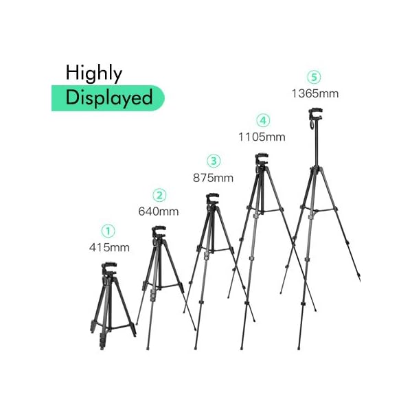 JONGSUN Handy Stativ für Smartphone, 140cm Aluminium Dreibein Stativ Kamera DSLR iPhone, Mit Fernauslöser, Universelle… – Bild 7