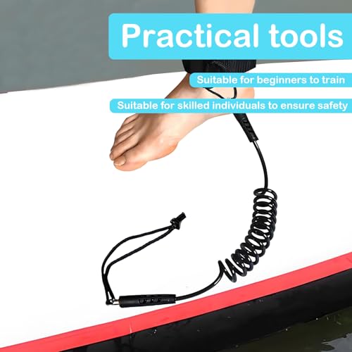 57lilina Paddle Board Leash for Bodyboard Longboard Surfboard Surfing Kayak Surf Sup Paddleboard Safety Leg Ankle Wrist Leash Strap Black - Thumbnail 4