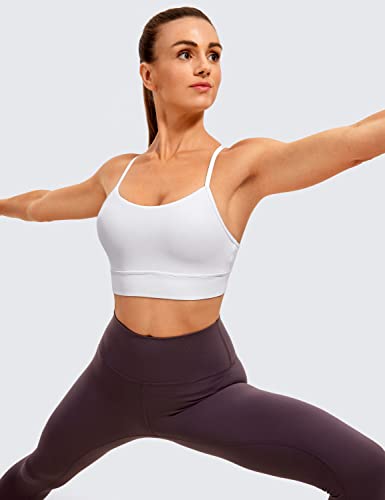 Image of CRZ YOGA Butterluxe Y Back U Neck Sports Bra | Light Support, Removable Pads, Yoga, Extremely Soft, Longline, for Women