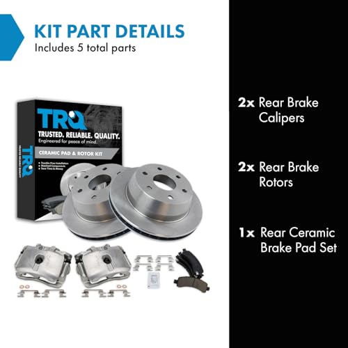 Image of TRQ Rear Brake Calipers Ceramic Pads Rotors