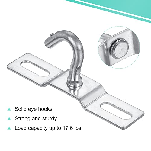 Image of MECCANIXITY Pad Eye Plate Ceiling Hooks 79mm Wall Mount Hanger Galvanized Iron for Hanging Light Chandelier, Pack of 4