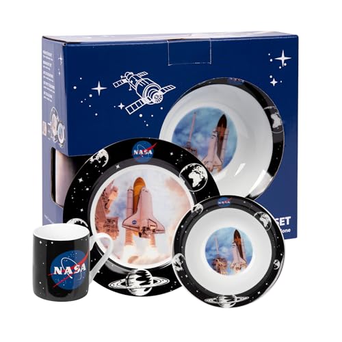 United Labels NASA 3-teiliges Geschirrset, Schwarz Blau,...
