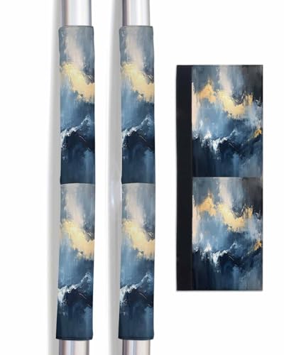 Modern Blue Refrigerator Door Handle Covers Set of 2