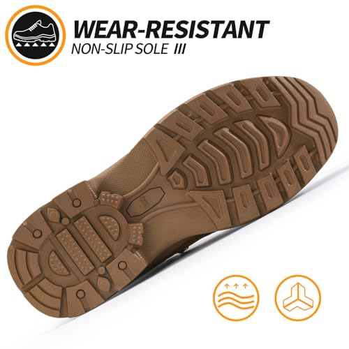 Image of Steel Toe Boots for Men Work Indestructible Safety Boots | Impact-Resistant, Puncture-Resistant, Comfortable, Wear-Resistant, Construction Factory, Warehouses, Jobsites