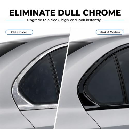 Image of RockRose 2026 Ultra Gloss Black Vinyl Wrap for Cars 4 in x 60FT - Chrome Delete Car Wrap Vinyl Roll, Anti-Wrinkle & Air Release, Durable Piano Black Gloss Finish for Exterior & Interior