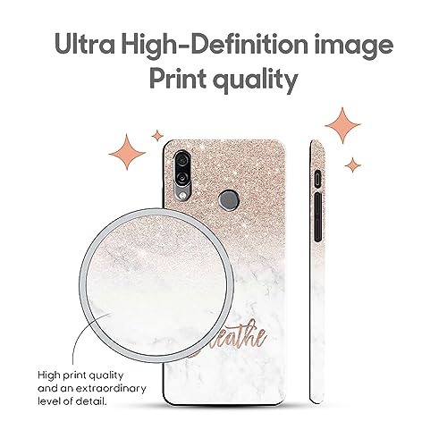 Image of COLORflow Back Cover Compatible with Honor Play | (Best for Girls) Quotes (Breathe) Marble | Designer Printed Hard CASE Bumper Back Cover Compatible with Honor Play