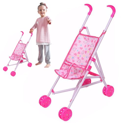 HoveeLuty Puppenwagen, 24, 9 x 49, 5 x 52, 1 cm, Faltbarer Puppenwagen mit stabilem Rahmen, Spielzeugwagen für Kleinkinder, Jungen, Mädchen, kleine Kinder – Bild 7