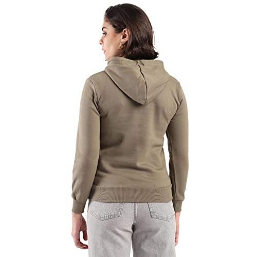 Image of PINACOLADA Women's Cotton Solid Printed Sweatshirt with Hoodie, Regular Fit for Casual Wear Full Sleeve Sweatshirt Crafted with Comfort Fit and High-Performance for Everyday Wear