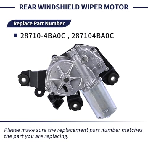 Image of Rear Windshield Wiper Motor 28710-4BA0C 287104BA0C Compatible with Nissan Rogue 2.5L 2014-2020 / Rogue 2.0L 2017-2019 / Rogue Sport 2.0L 2017-2022