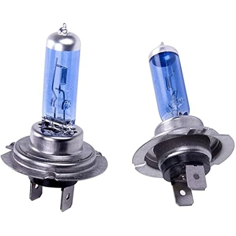 White Vehicle Halogen Xenon Headlight Bulb H7 - Super Bright Headlamp H7, 100W 12V HID Car Fog Light, Pack of 2, White Cover