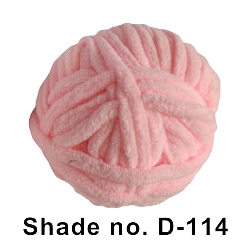 Image of VCR Neon Pink, 100 Grams Hank, 60 Meters Length, Premium Polyester Ball for Crochet and Knitting, Pack of 1 Yarn, Soft and Bulky Fur Suitable for DIY