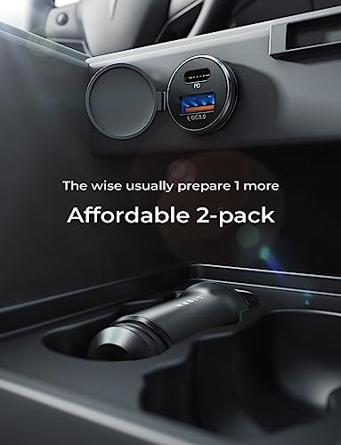 Image of LISEN 54W Car Phone Charger USB C, Cigarette Lighter Adapter, Car Accessories for iPhone, USB C Car Charger Adapter USBC Type C 12v, Fit for iPhone 16, 15, 14, 13 Samsung Google iPad Android, Blue | Cigarette Lighter USB Charger, Car Accessories for Men Women Father, All Metal USB Car Charger, 2-Pack, Blue