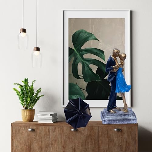 Elegant Couple Figurine with Umbrella – Romantic Poly-Resin Sculpture for Home Décor, Anniversary, and Valentine’s Day Gift – Intricately Designed Love Statue (Blue) — photo — 6 of 9